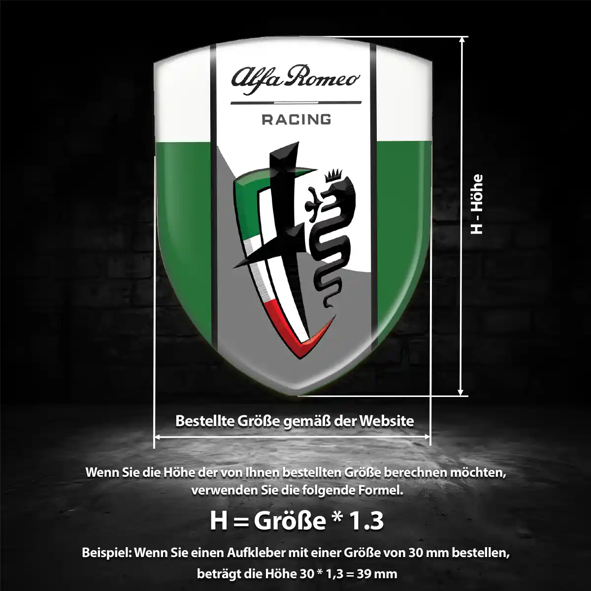 Alfa Romeo 3D Gel Aufkleber Wappen Hohe Qualität