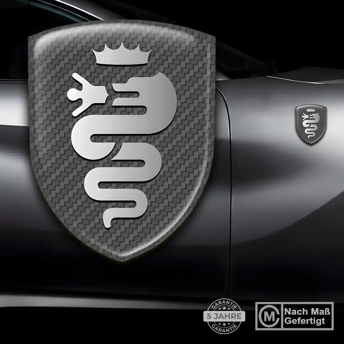 Alfa Romeo 3D Gel Aufkleber Wappen Luxus-Edition