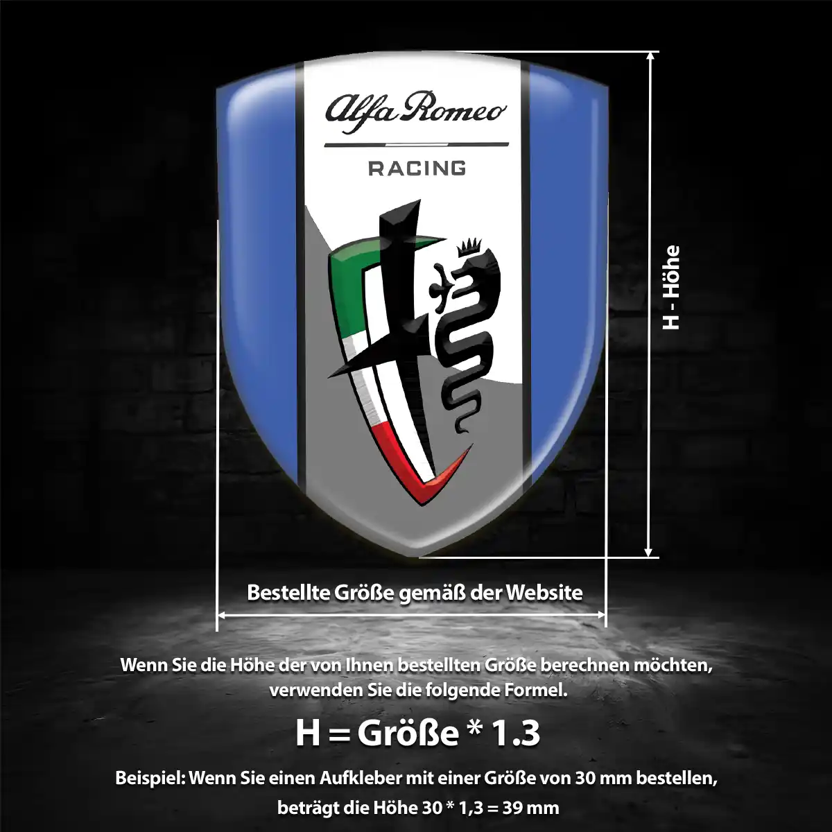 Alfa Romeo 3D Gel Aufkleber Wappen Premium-Edition