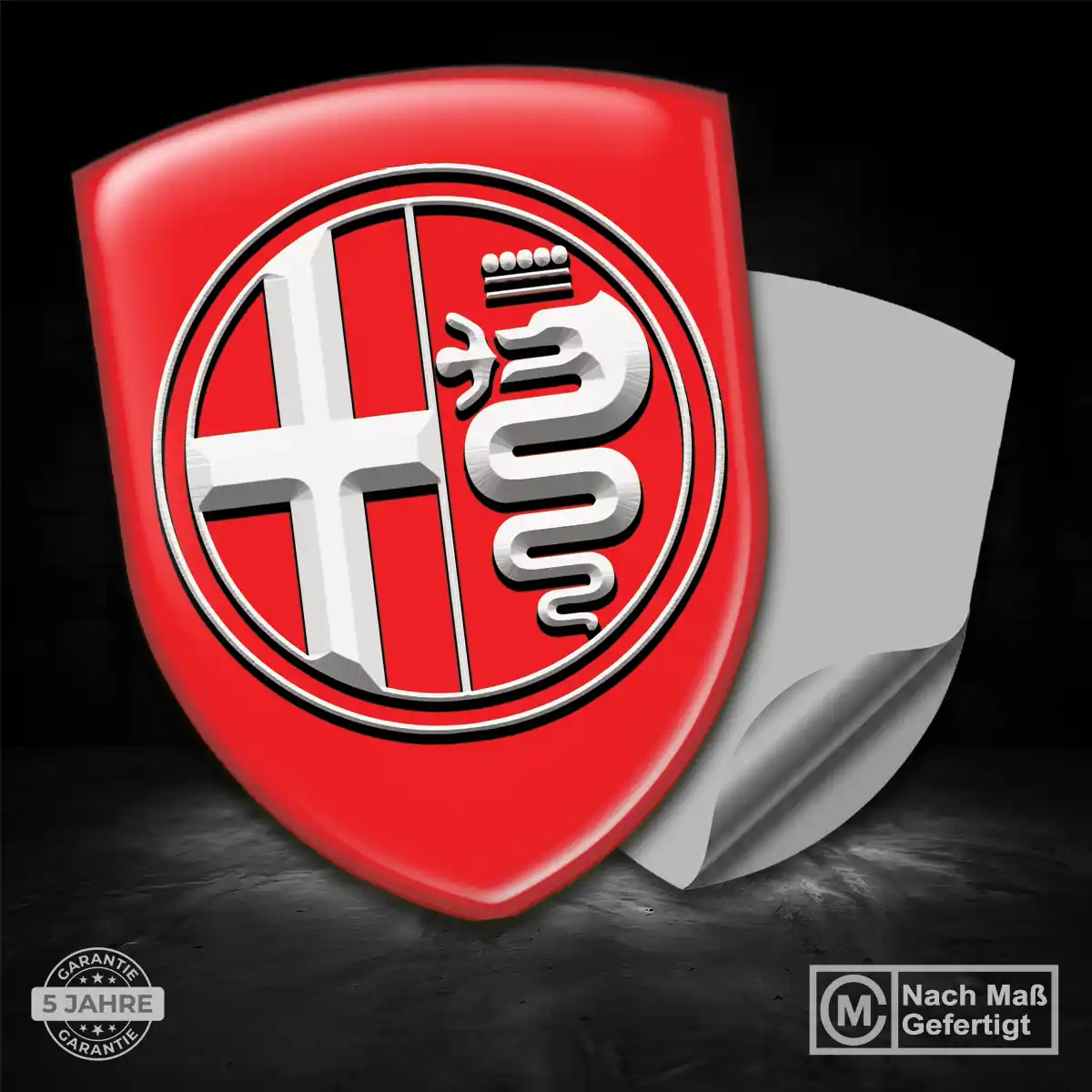 Alfa Romeo 3D Gel Aufkleber Wappen Premiumqualität