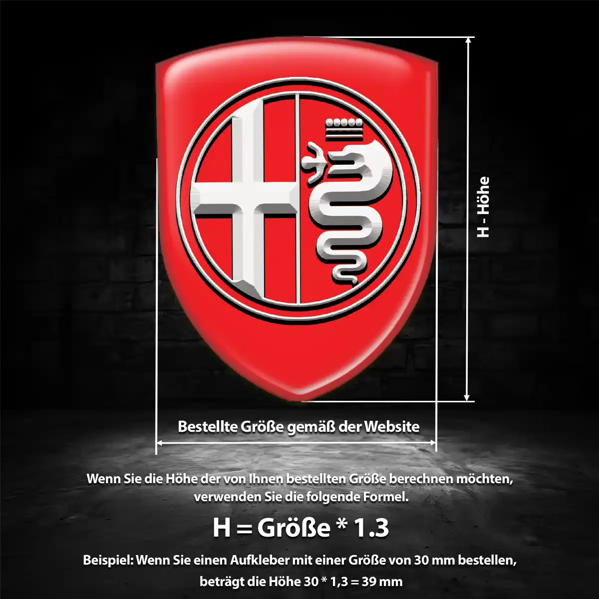 Alfa Romeo 3D Gel Aufkleber Wappen Premiumqualität