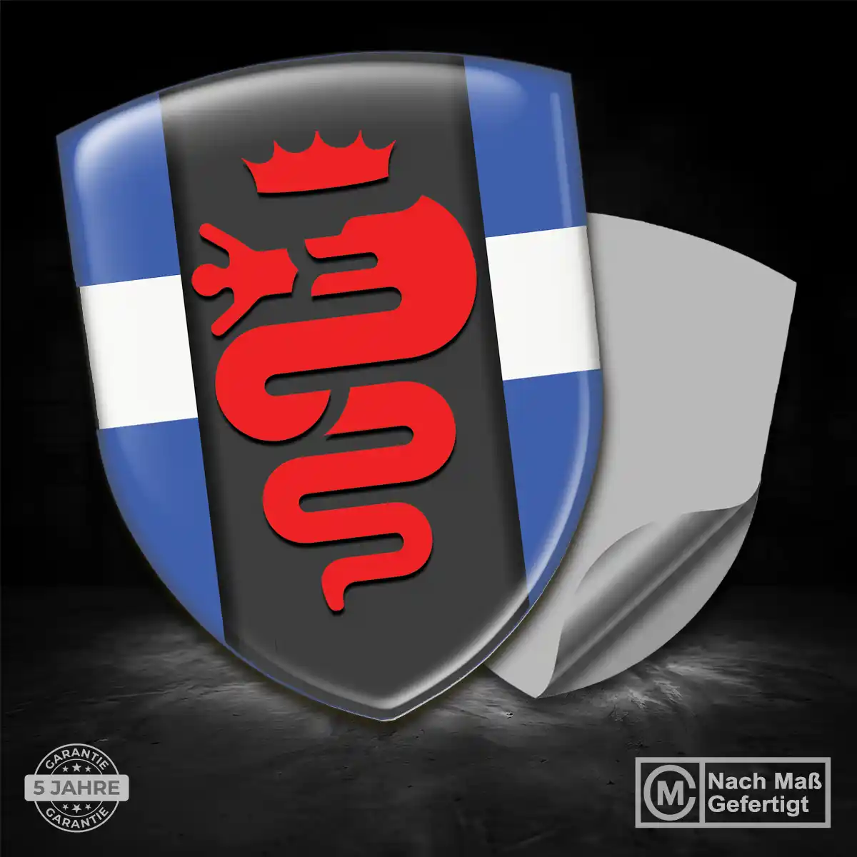 Alfa Romeo 3D Gel Aufkleber Wappen Stilvolles Design
