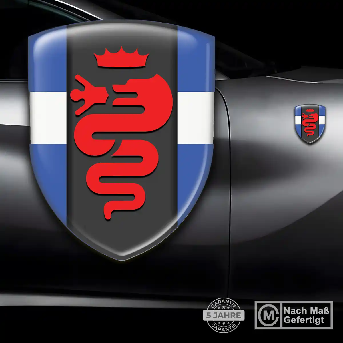 Alfa Romeo 3D Gel Aufkleber Wappen Stilvolles Design