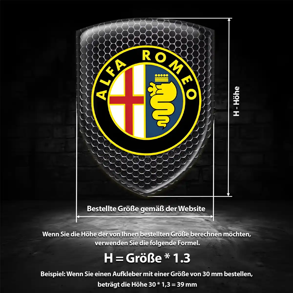 Alfa Romeo Aufkleber 3D Gel Emblem Auto Limitierte Auflage