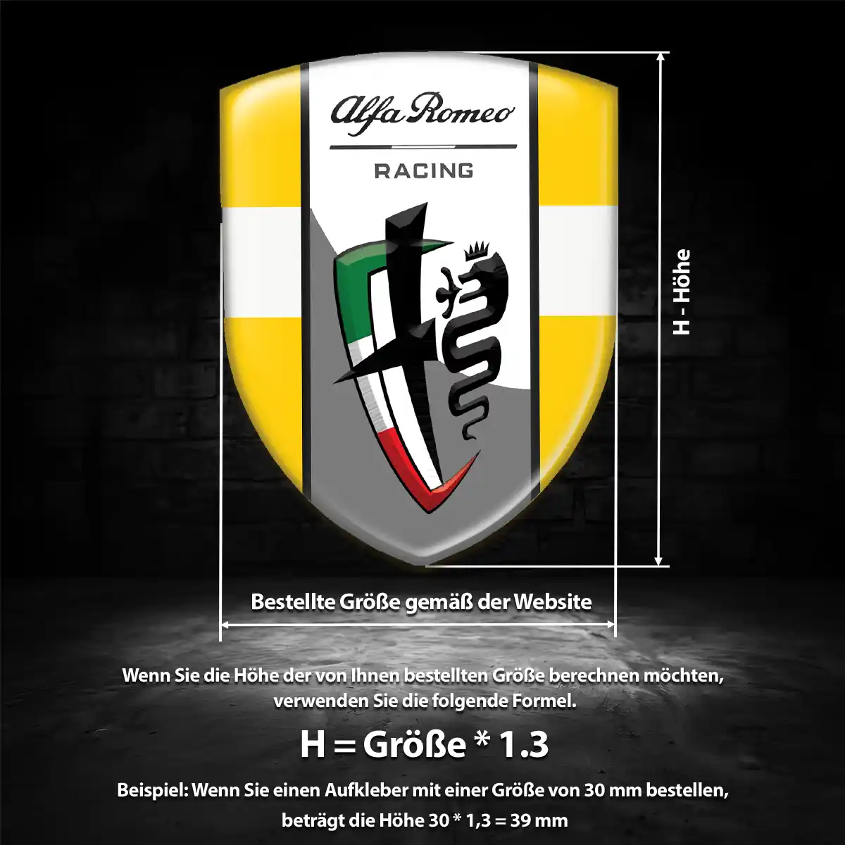 Alfa Romeo Aufkleber 3D Gel Emblem Auto Premium-Edition