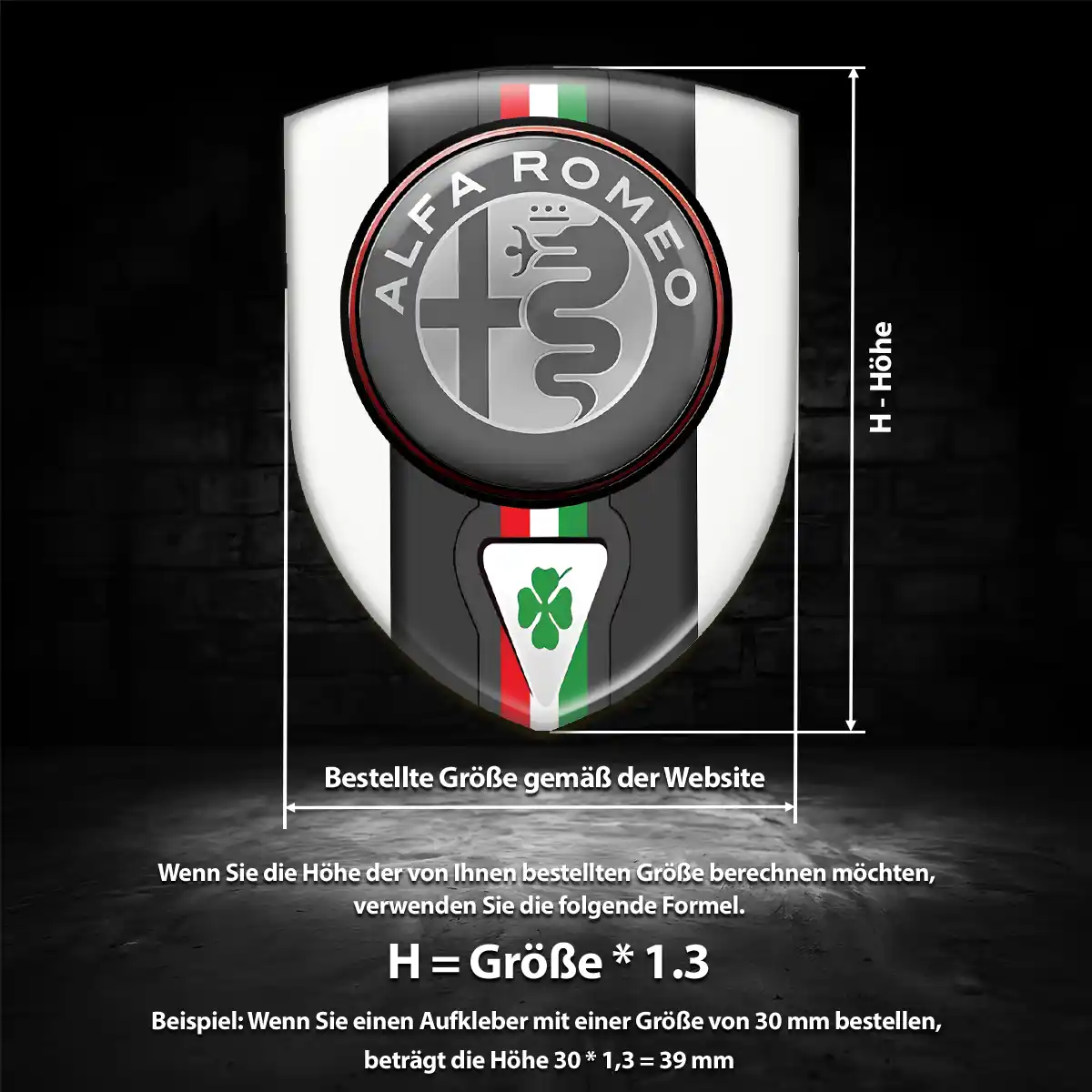 Alfa Romeo Aufkleber 3D Gel Emblem Auto Premiumqualität