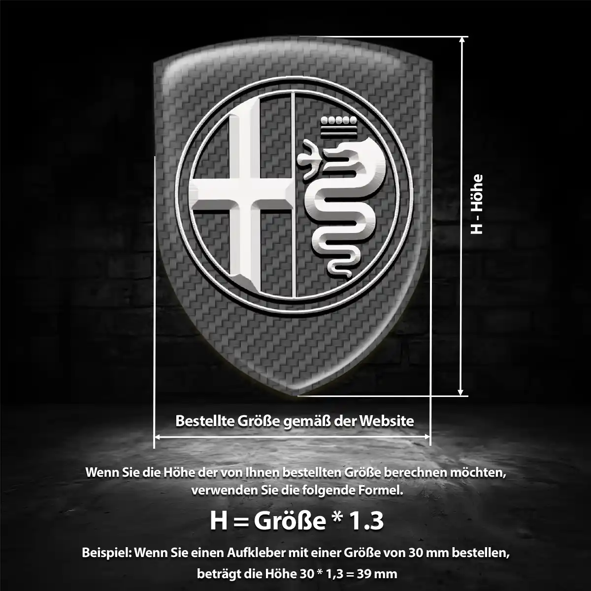 Alfa Romeo Aufkleber 3D Gel Emblem Hochwertiges Harz