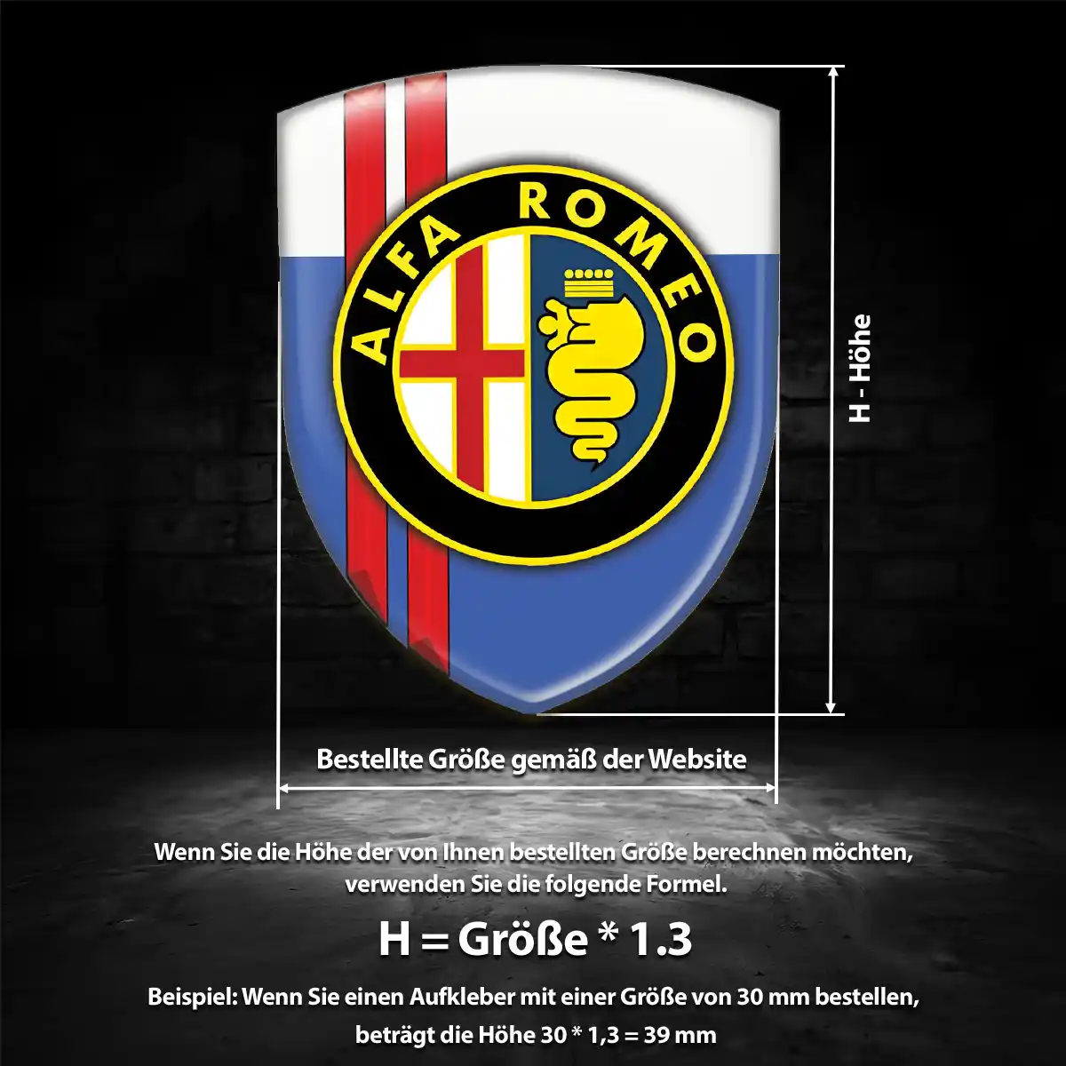 Alfa Romeo Aufkleber 3D Gel Emblem Hohe Qualität