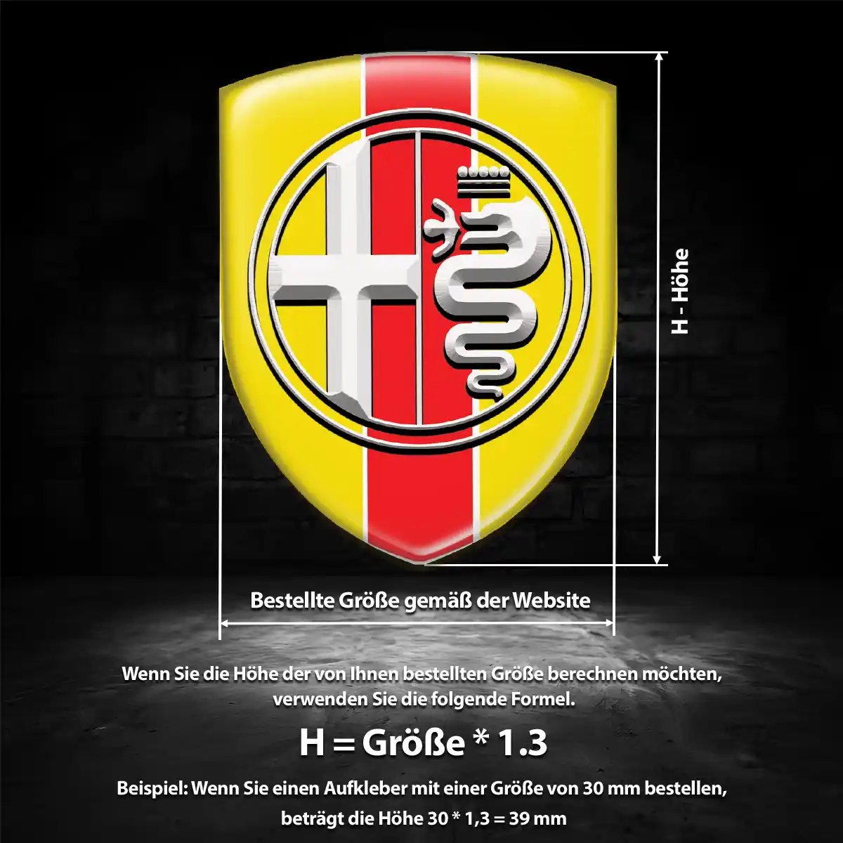 Alfa Romeo Aufkleber 3D Gel Emblem Interieurdesign