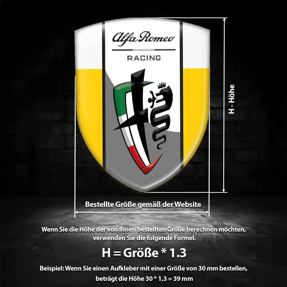 Alfa Romeo Aufkleber 3D Gel Emblem Luxus-Edition