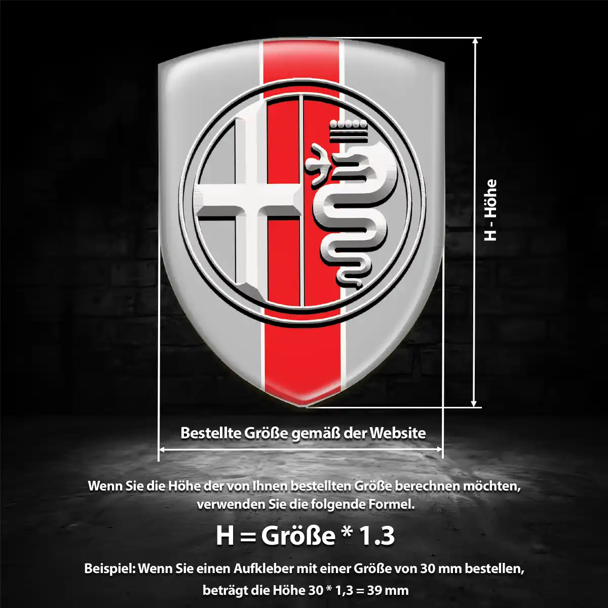 Alfa Romeo Aufkleber 3D Gel Emblem Stilvolles Design