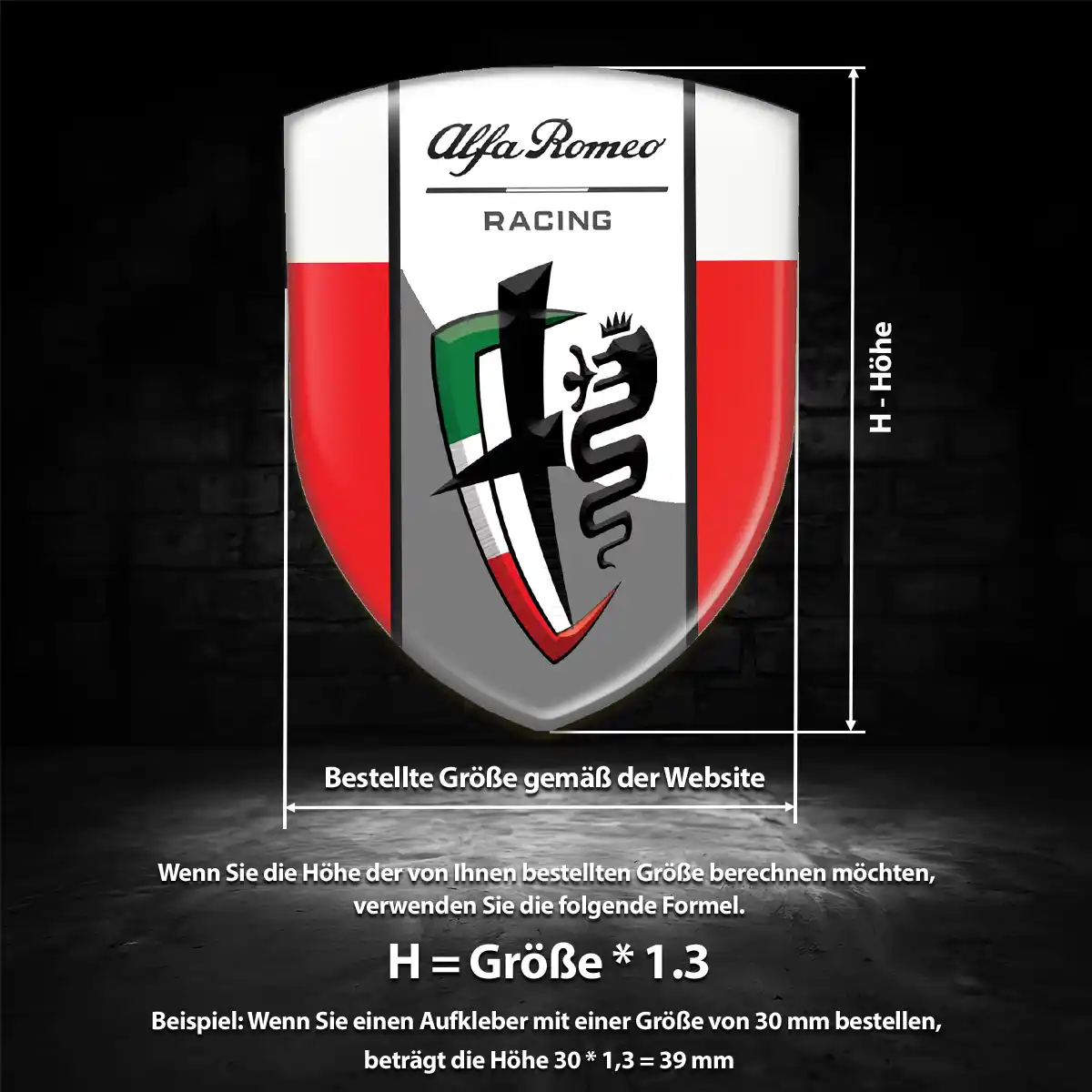 Alfa Romeo Aufkleber 3D Gel Embleme Auto Hochwertiges Harz