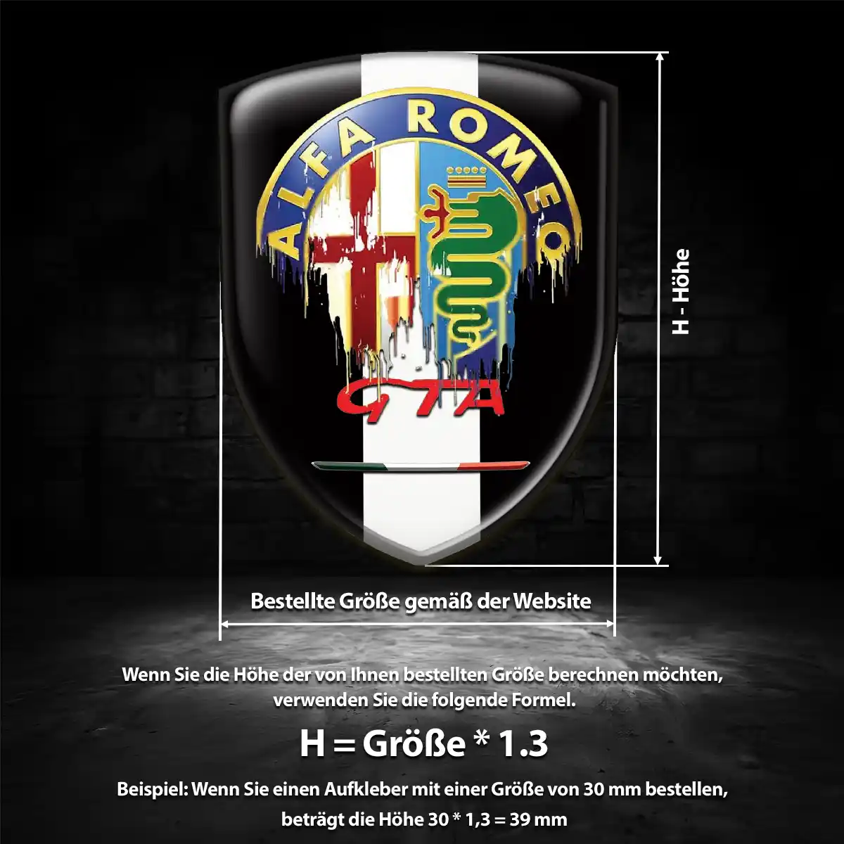 Alfa Romeo Aufkleber 3D Gel Embleme Auto Limitierte Auflage