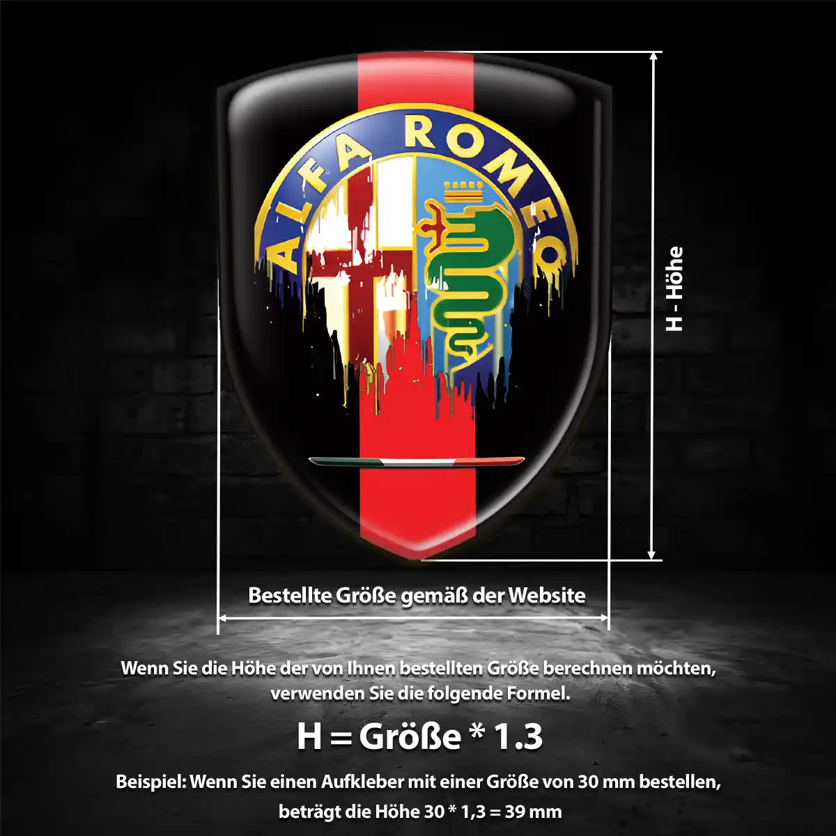 Alfa Romeo Aufkleber 3D Gel Embleme Auto Premiumqualität