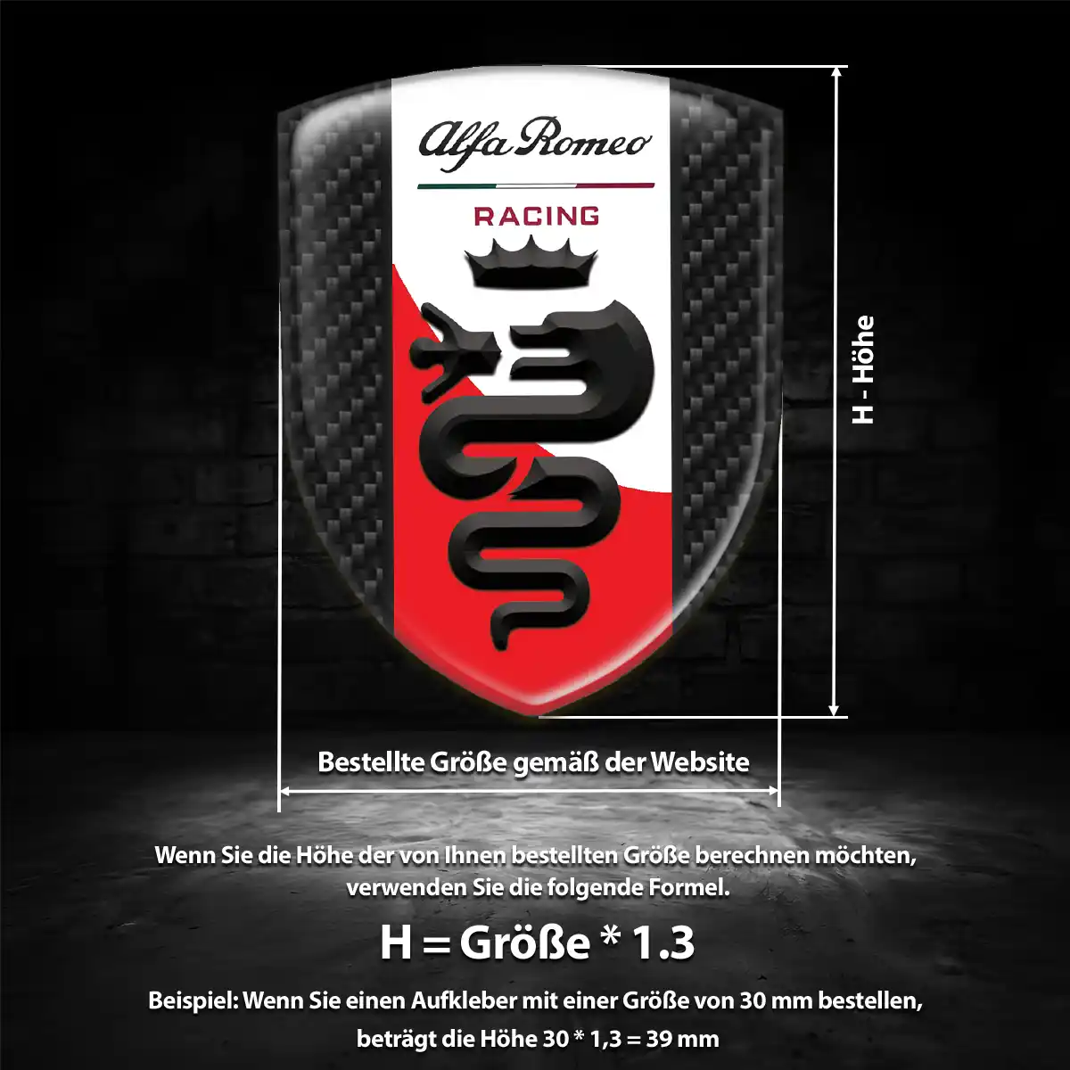 Alfa Romeo Aufkleber 3D Gel Embleme Auto Stilvolles Design