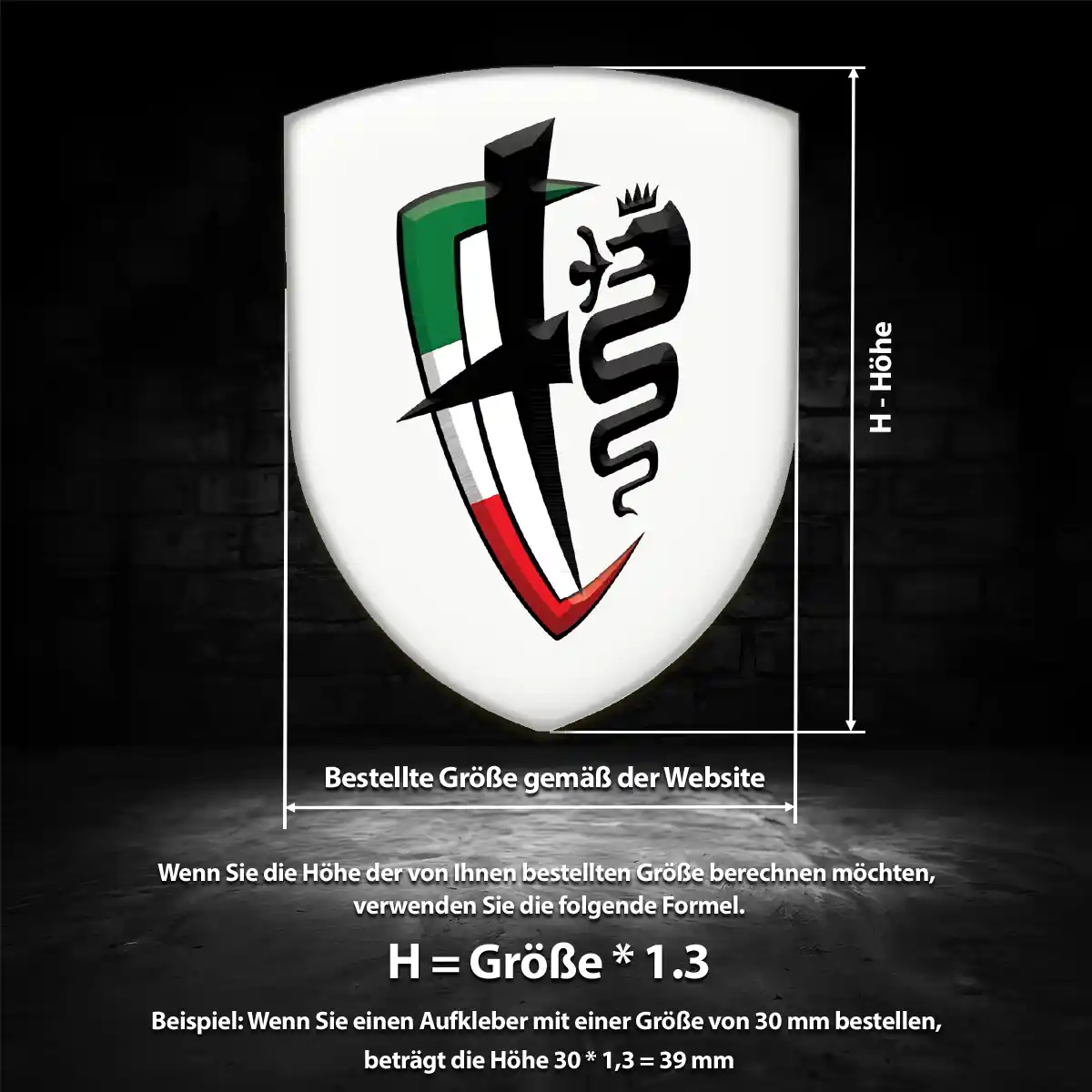 Alfa Romeo Aufkleber 3D Gel Embleme Hochwertiges Harz