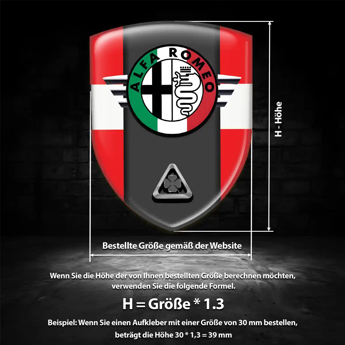 Alfa Romeo Aufkleber 3D Gel Embleme Interieurdesign
