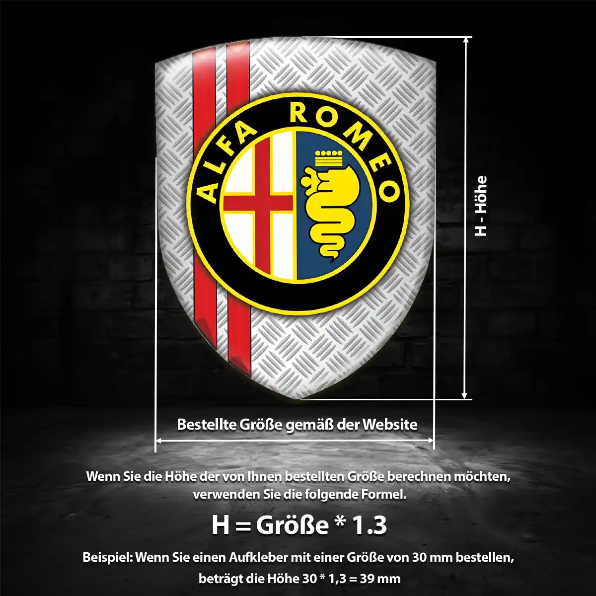 Alfa Romeo Aufkleber 3D Gel Embleme Limitierte Auflage