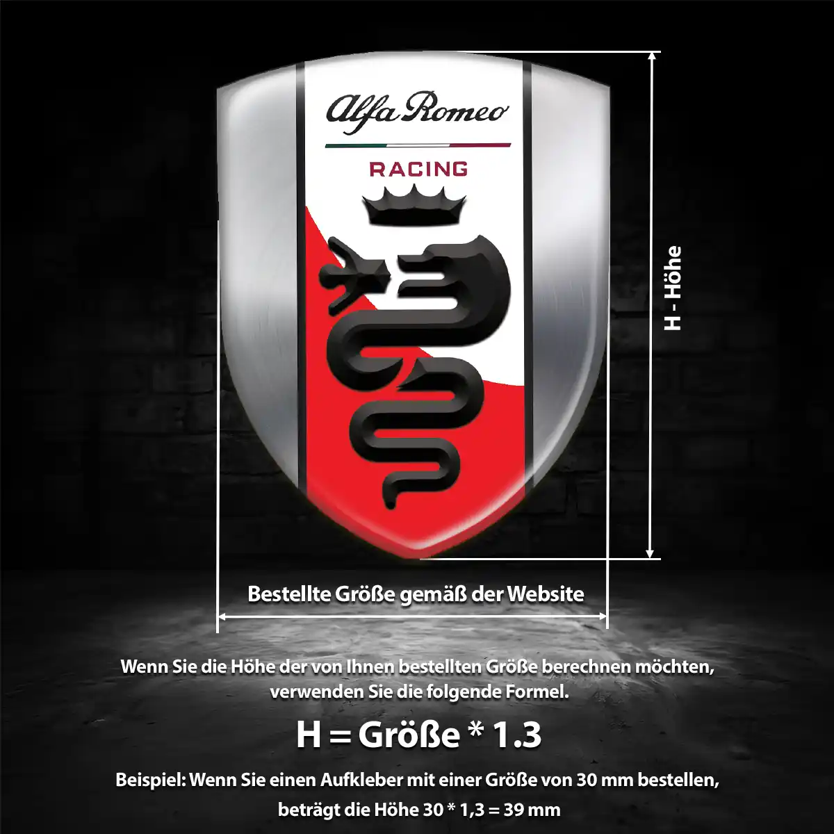 Alfa Romeo Aufkleber 3D Gel Embleme Luxus-Edition