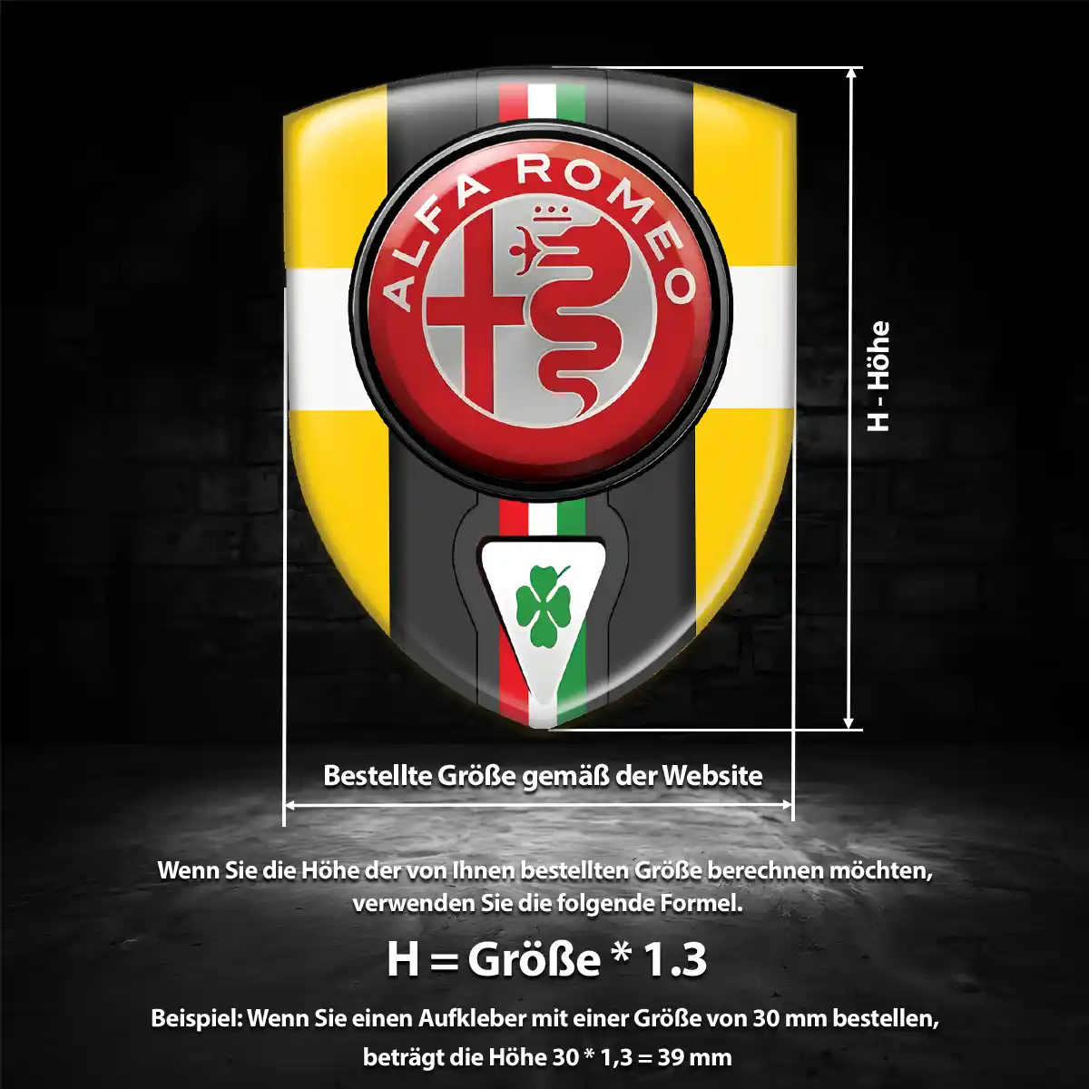 Alfa Romeo Aufkleber 3D Gel Embleme Premiumqualität