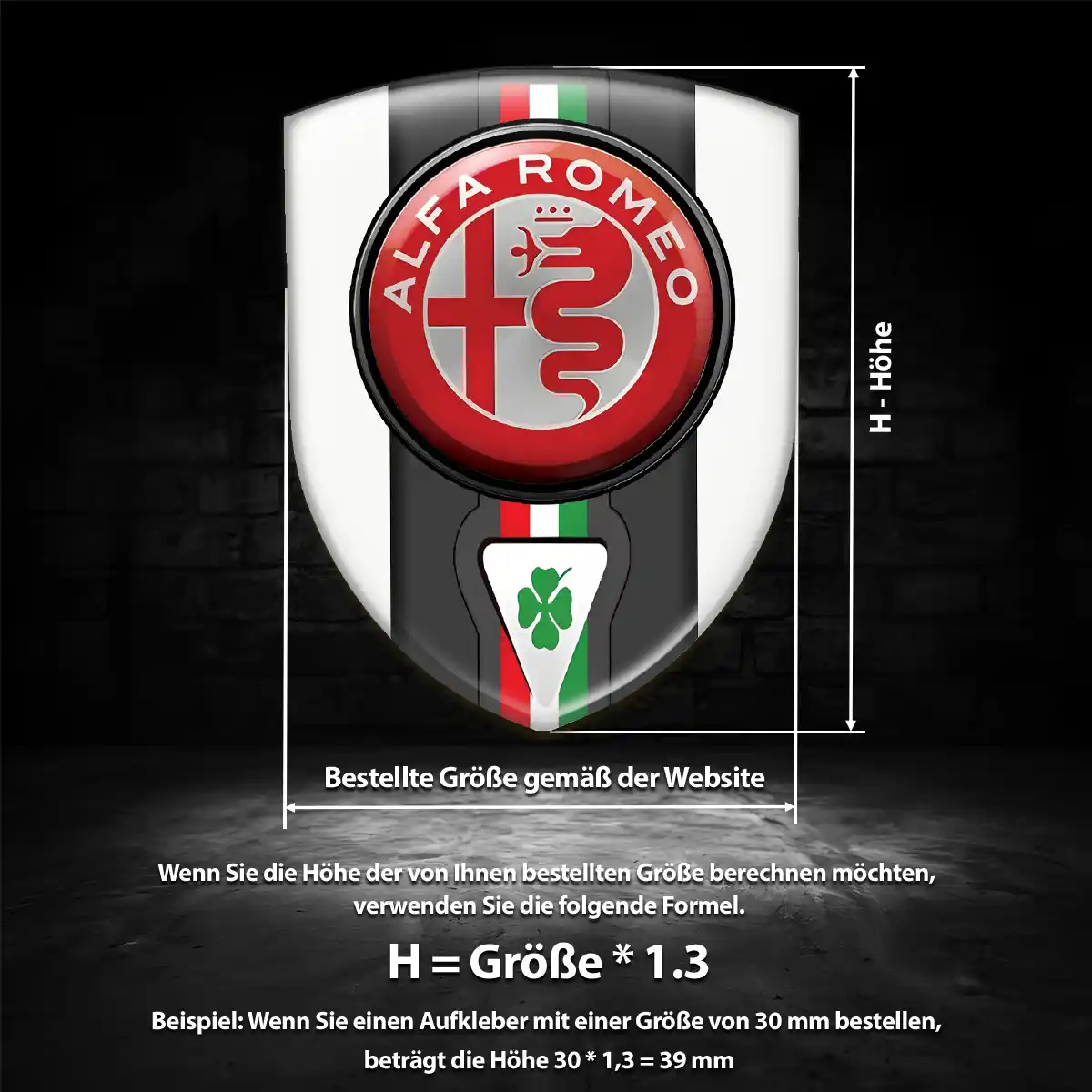 Alfa Romeo Aufkleber 3D Gel Silikon Auto Luxus-Edition