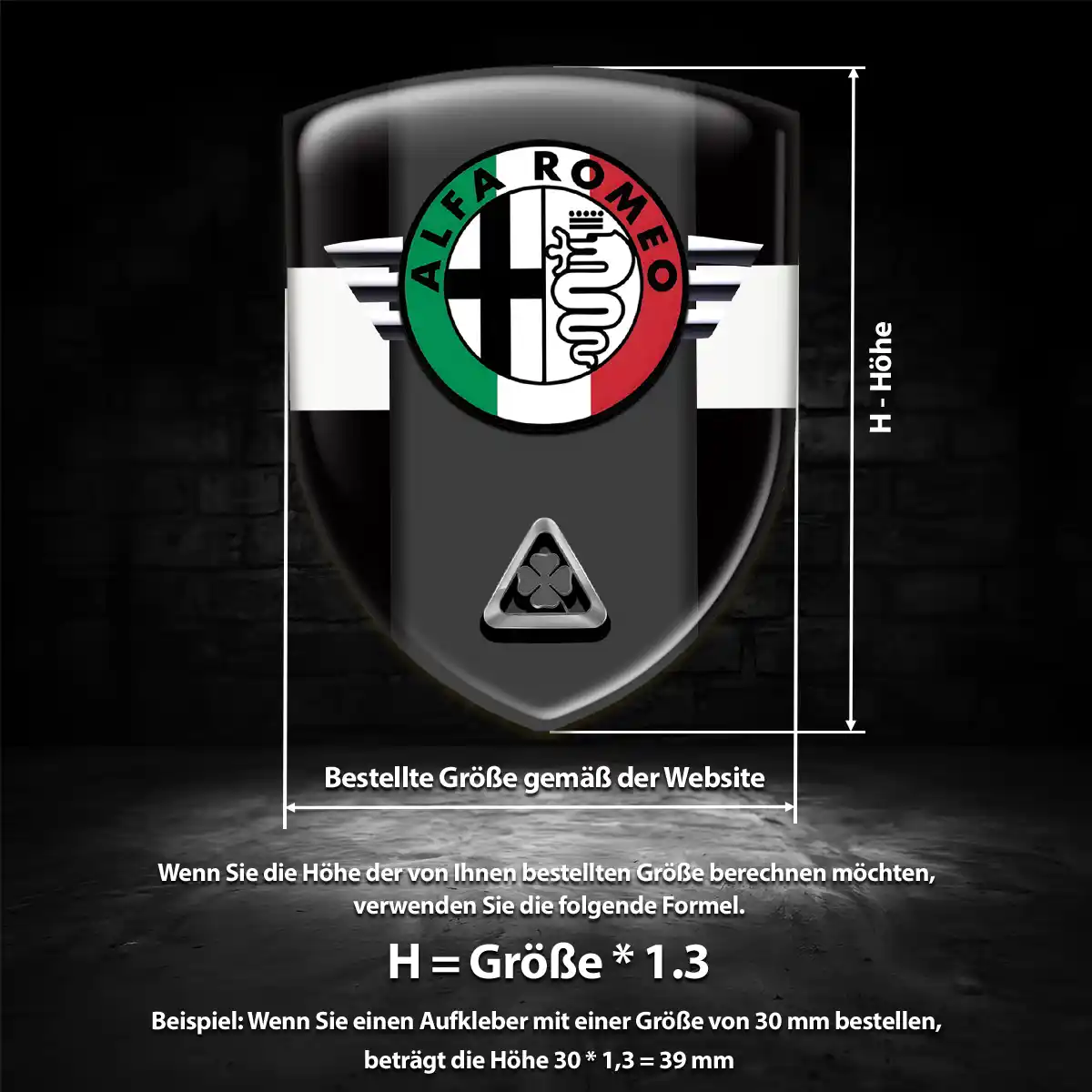 Alfa Romeo Aufkleber 3D Gel Silikon Hochwertiges Harz