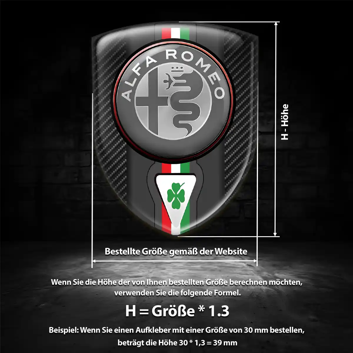 Alfa Romeo Aufkleber 3D Gel Silikon Hohe Qualität