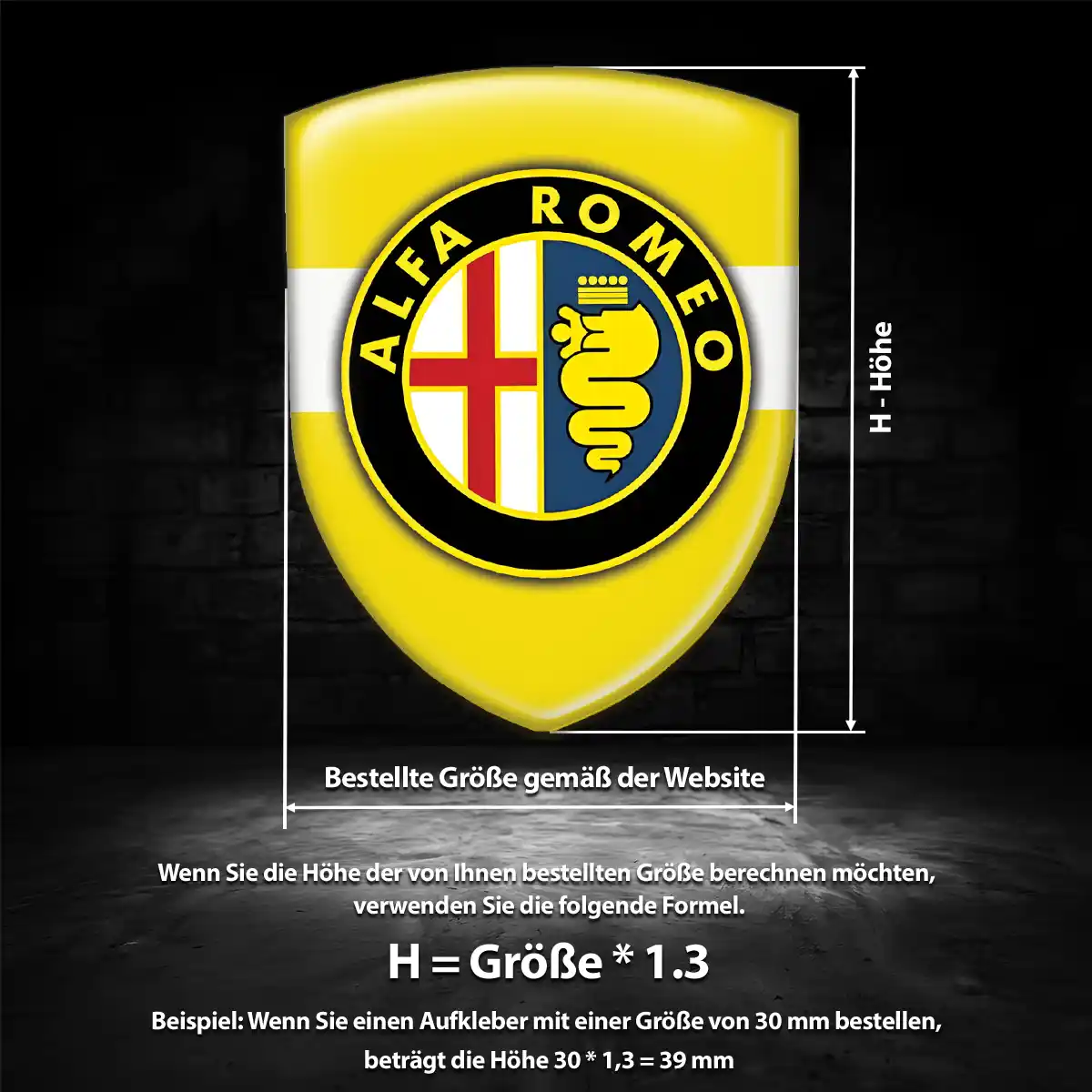 Alfa Romeo Aufkleber 3D Gel Silikon Interieurdesign