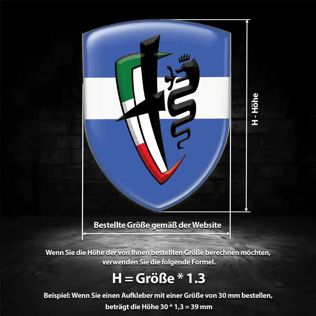 Alfa Romeo Aufkleber 3D Gel Silikon Premium-Edition