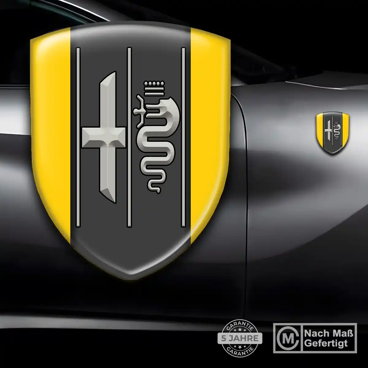 Alfa Romeo Aufkleber 3D Gel Wappen Auto Hochwertiges Harz