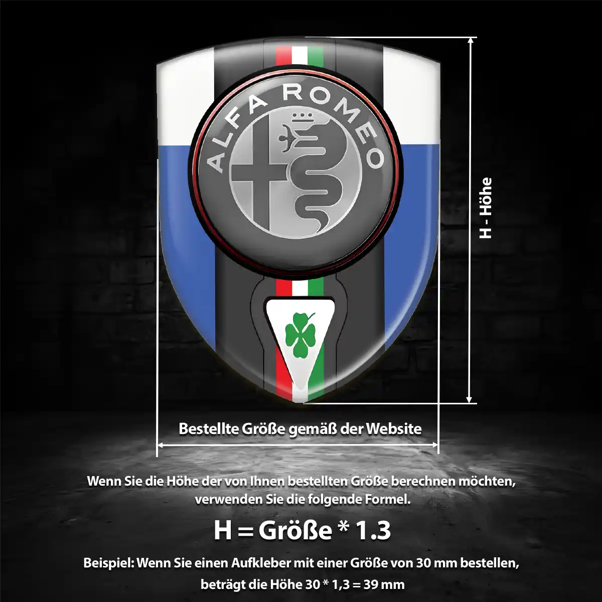 Alfa Romeo Aufkleber 3D Gel Wappen Auto Premium-Edition