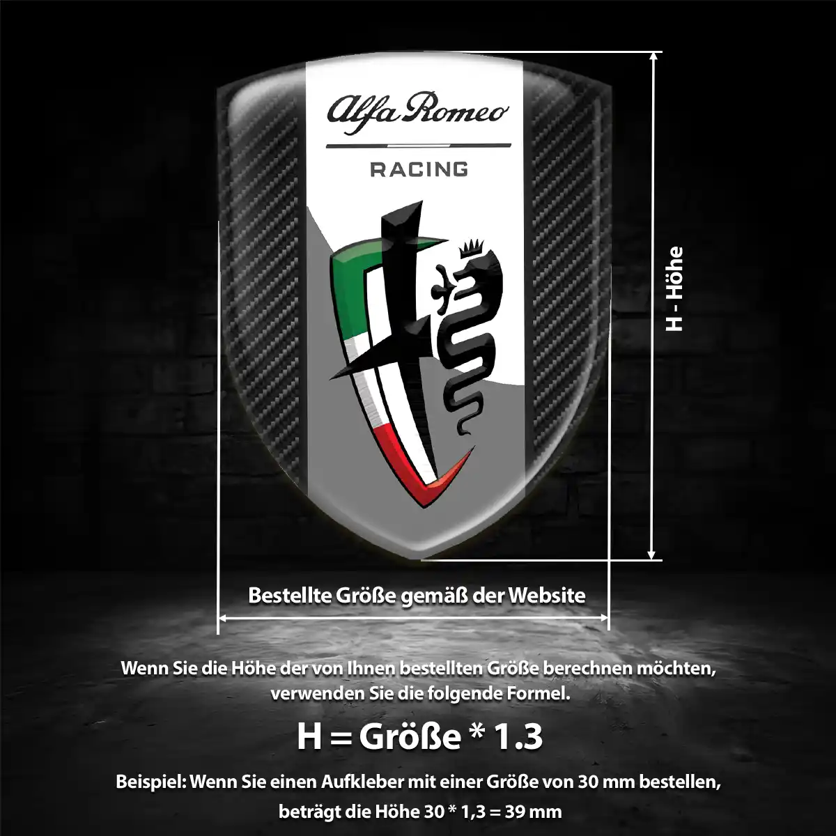 Alfa Romeo Aufkleber 3D Gel Wappen Auto Premiumqualität
