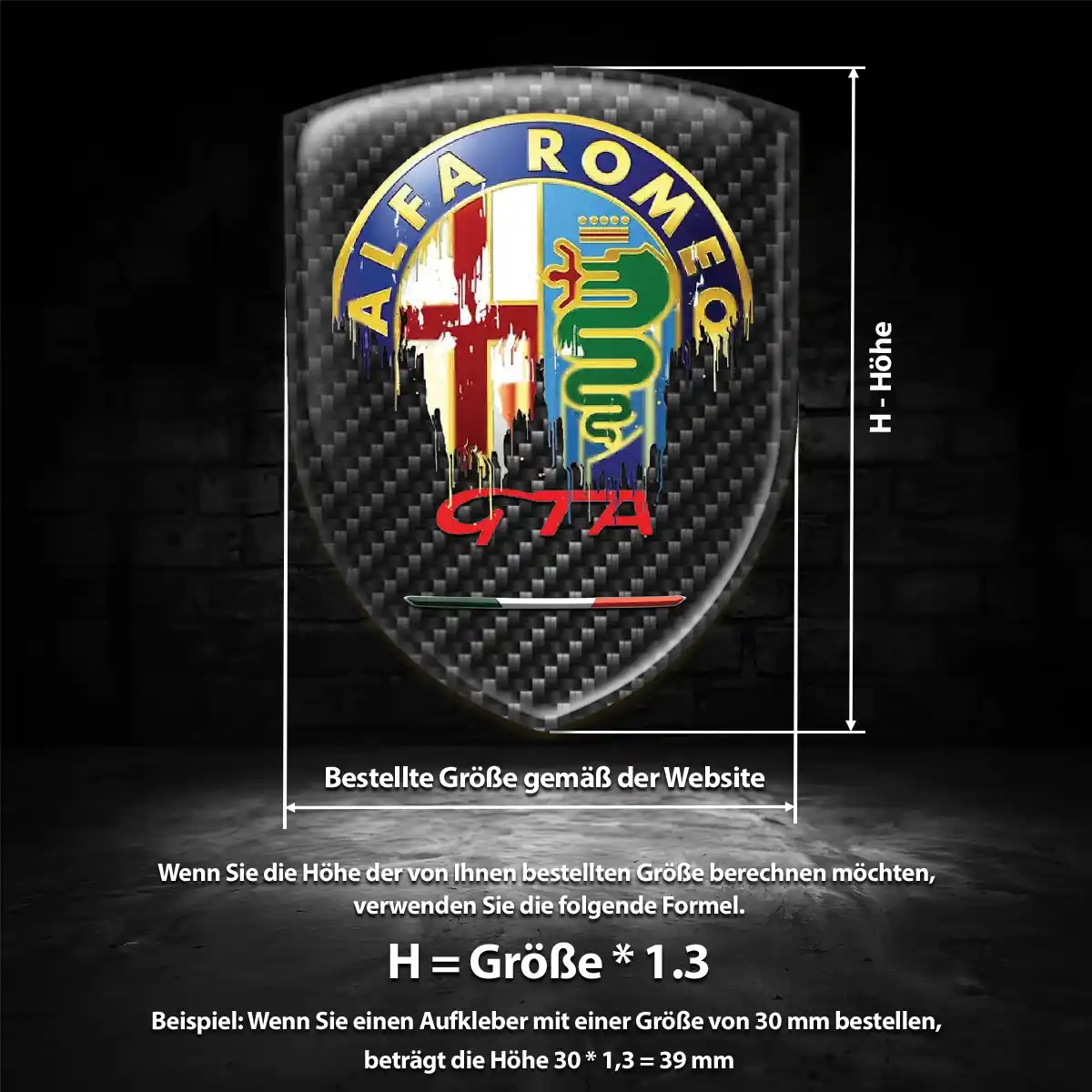 Alfa Romeo Aufkleber 3D Gel Wappen Interieurdesign