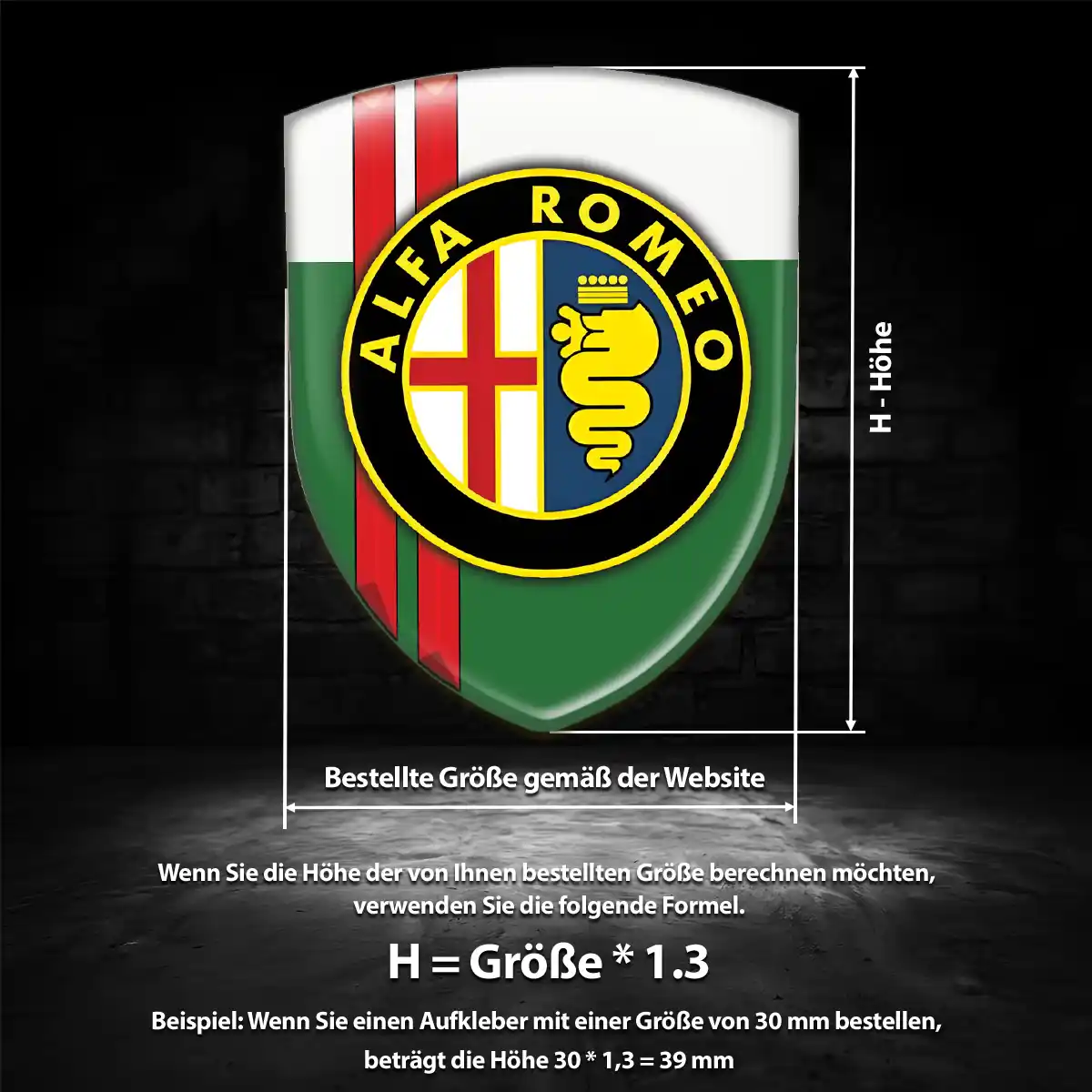Alfa Romeo Aufkleber 3D Gel Wappen Limitierte Auflage