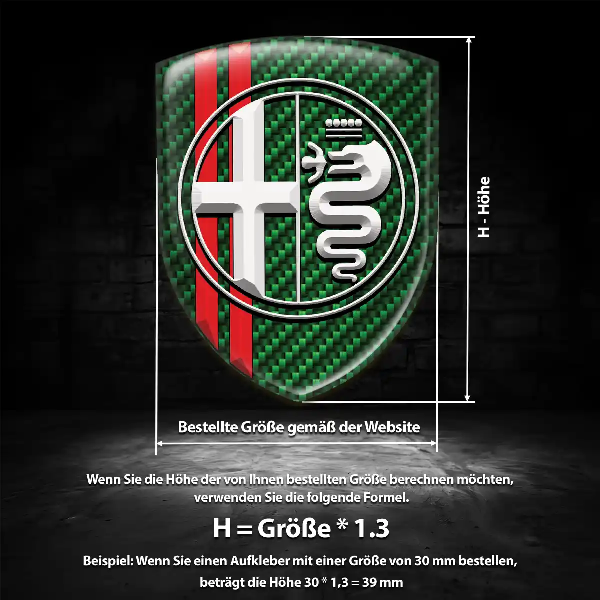 Alfa Romeo Aufkleber 3D Gel Wappen Premium-Edition