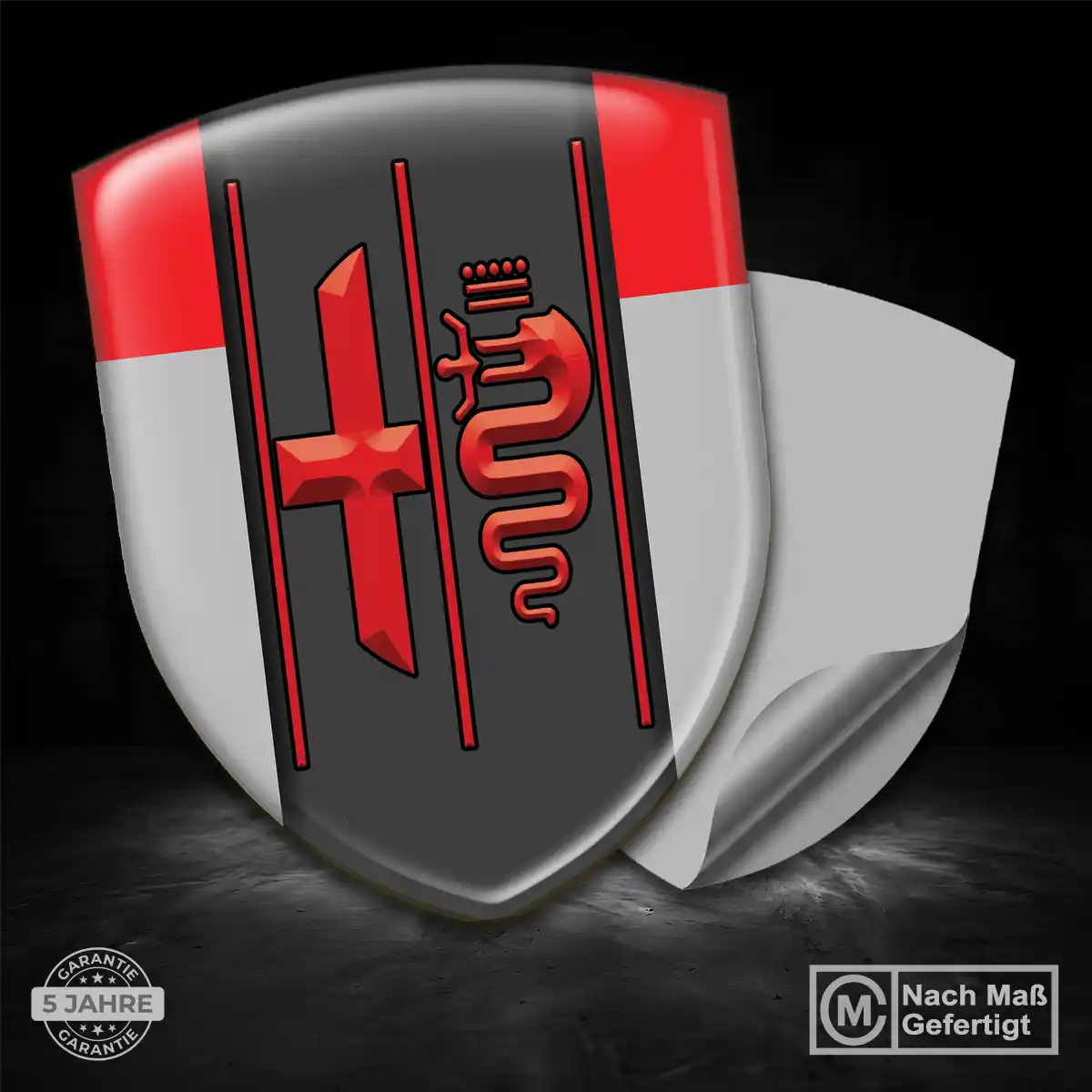 Alfa Romeo Aufkleber 3D Gel Wappen Premiumqualität
