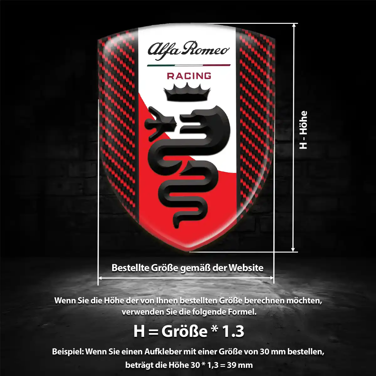 Alfa Romeo Aufkleber 3D Gel Wappen Stilvolles Design