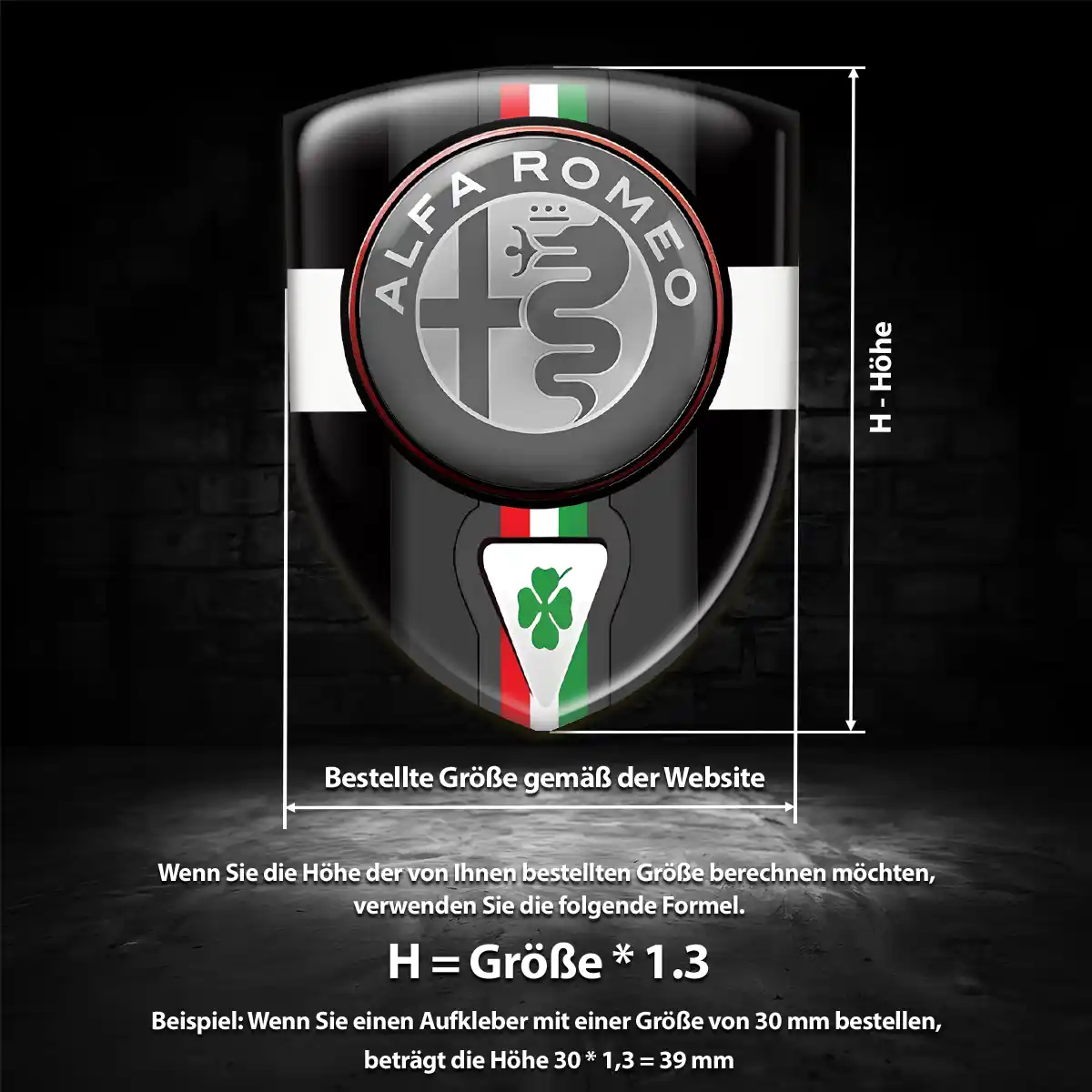 Alfa Romeo Aufkleber Auto Hochwertiges Harz