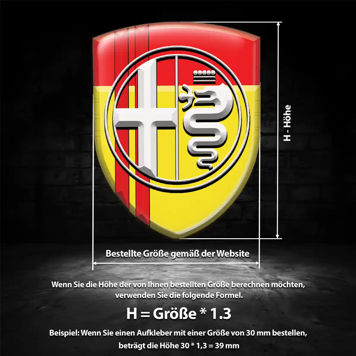 Alfa Romeo Aufkleber Emblem Auto Premium-Edition