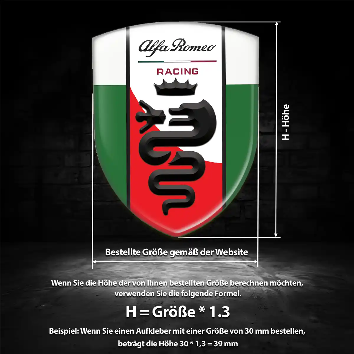 Alfa Romeo Aufkleber Emblem Hohe Qualität