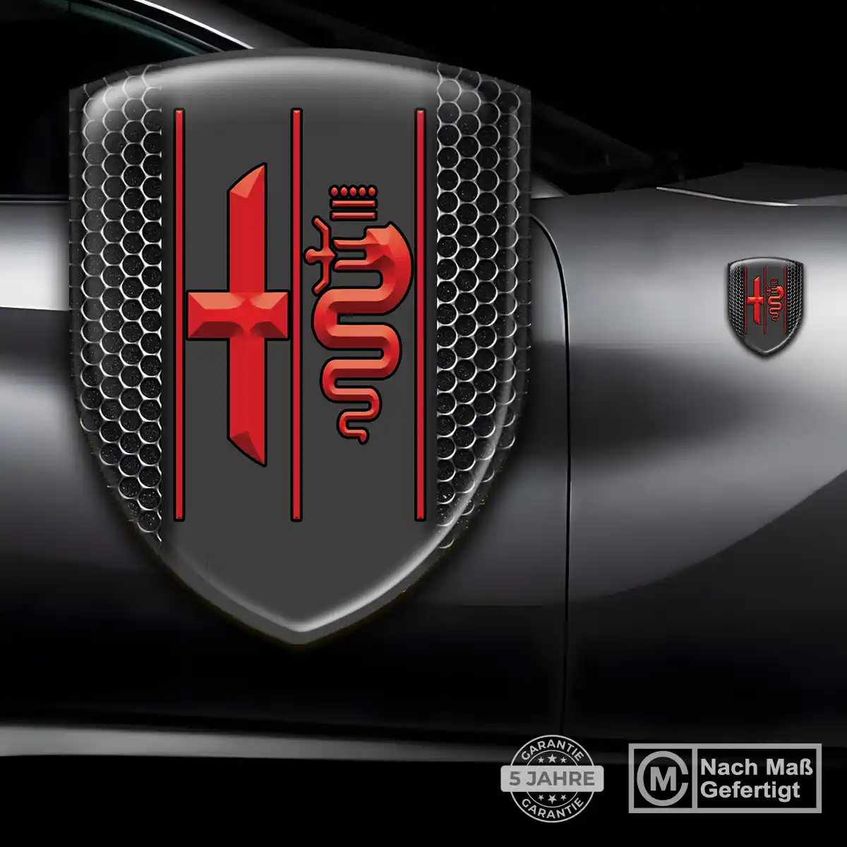Alfa Romeo Aufkleber Emblem Wappen Auto Premium-Edition