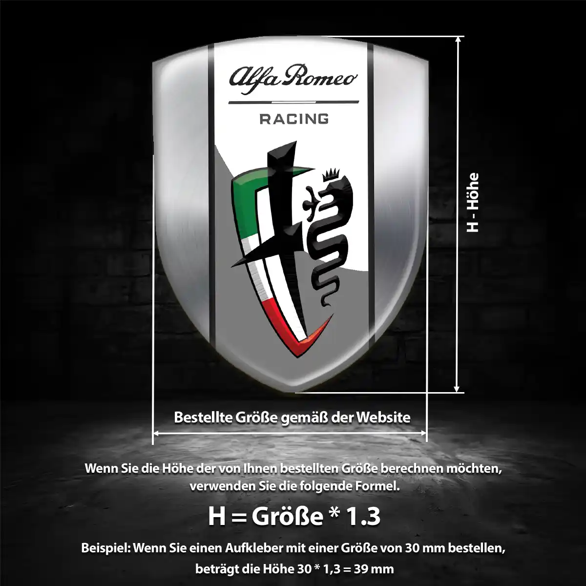 Alfa Romeo Aufkleber Emblem Wappen Auto Premiumqualität