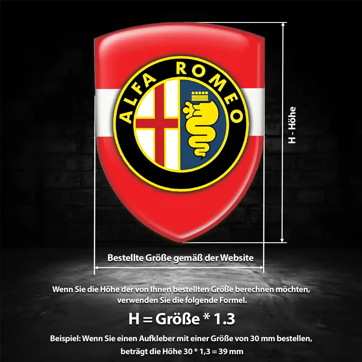 Alfa Romeo Aufkleber Emblem Wappen Hochwertiges Harz