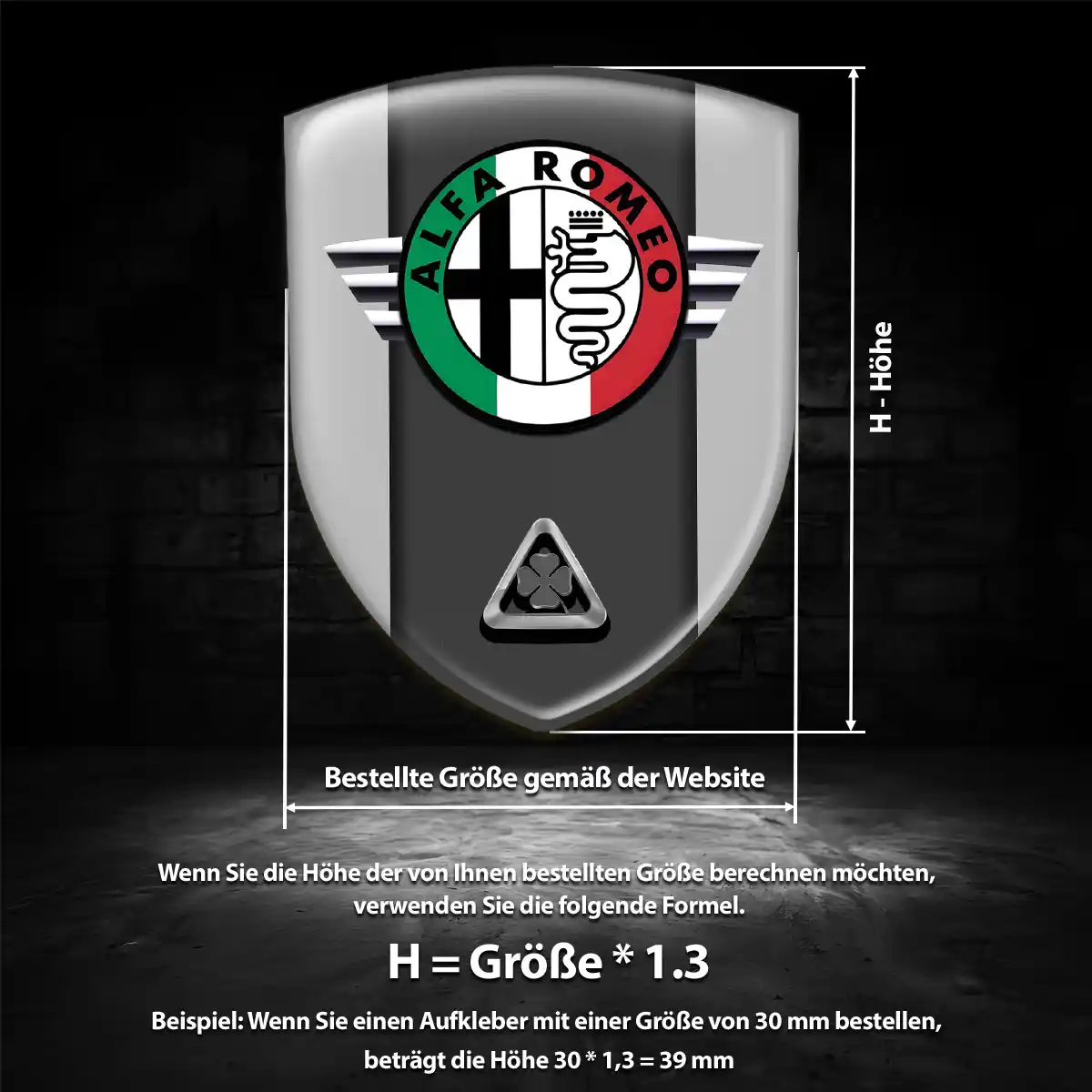 Alfa Romeo Aufkleber Emblem Wappen Premiumqualität