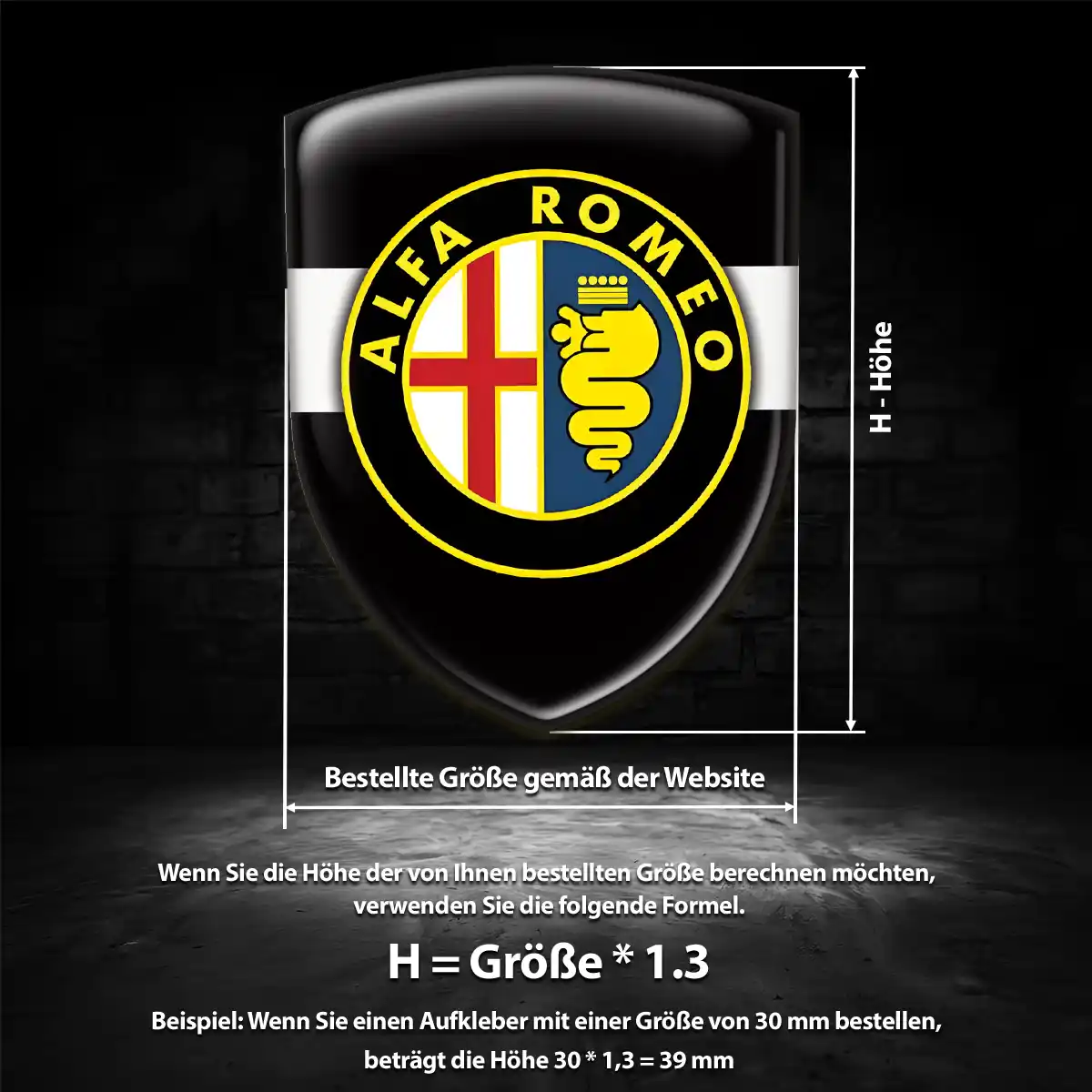 Alfa Romeo Aufkleber Embleme Silikon Hochwertiges Harz