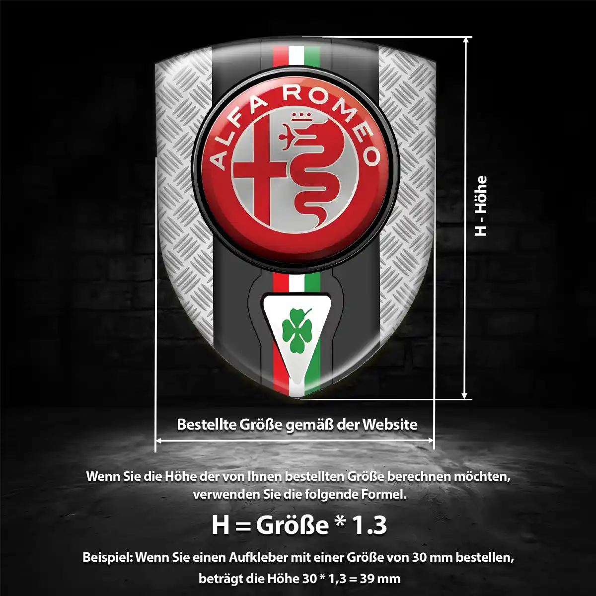 Alfa Romeo Aufkleber Embleme Silikon Premium-Edition