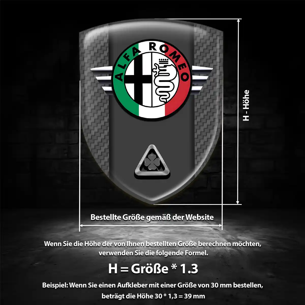 Alfa Romeo Aufkleber Embleme Silikon Premiumqualität