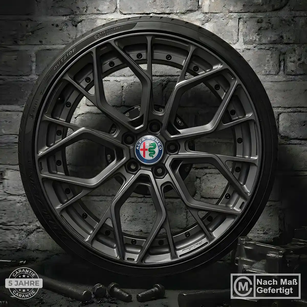 Alfa Romeo Aufkleber Felgenemblem Silikon Premium-Edition