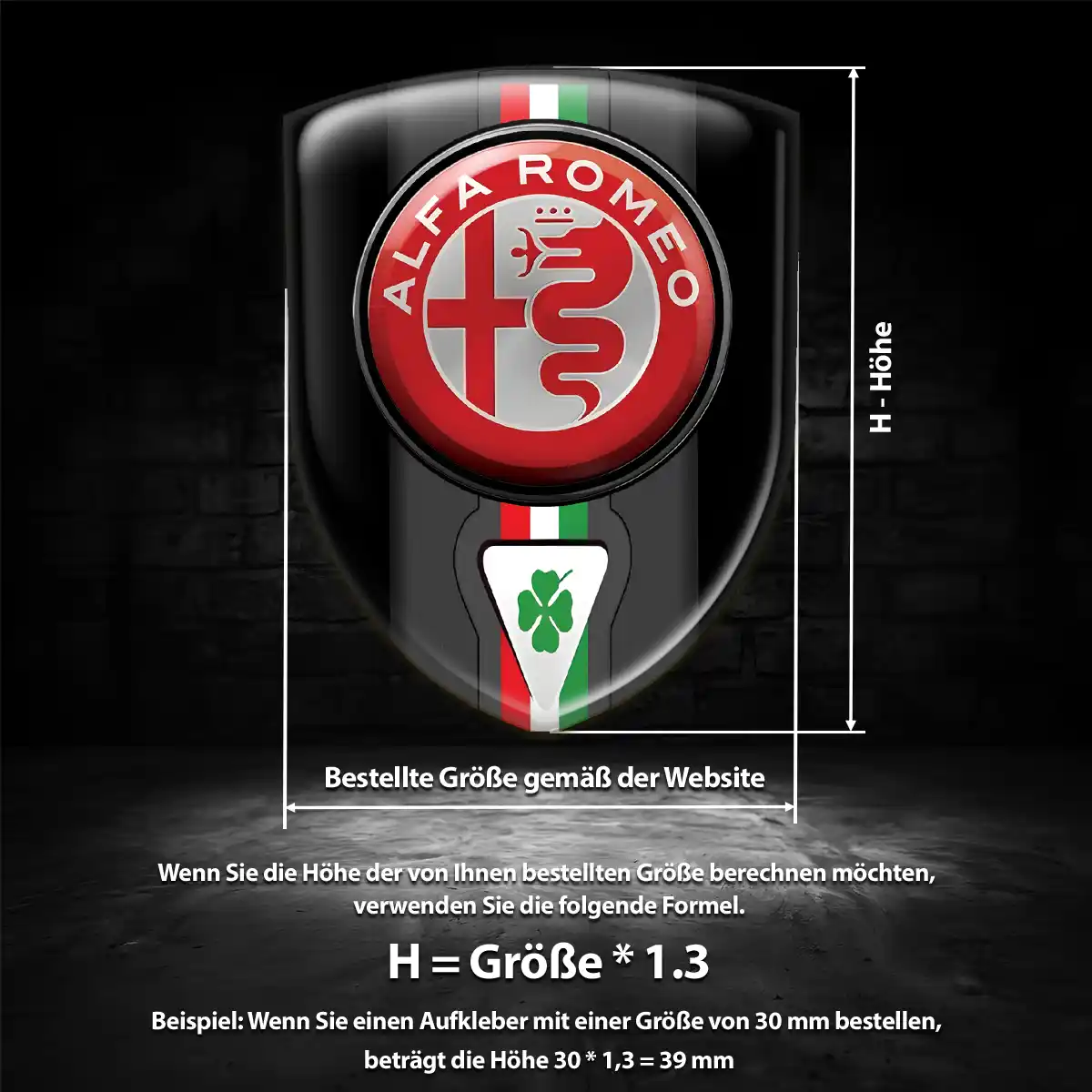 Alfa Romeo Aufkleber Premiumqualität