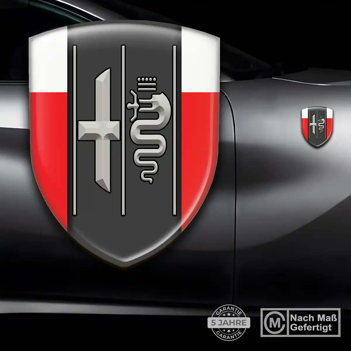 Alfa Romeo Aufkleber Silikon Embleme Auto Hochwertiges Harz